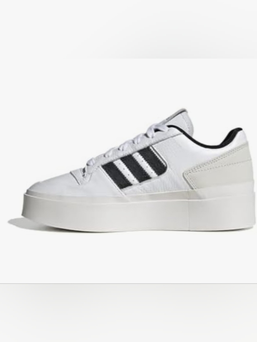 Adidas Breakstart White Sneakers with Black Stripes and High Platform, SIZE9
